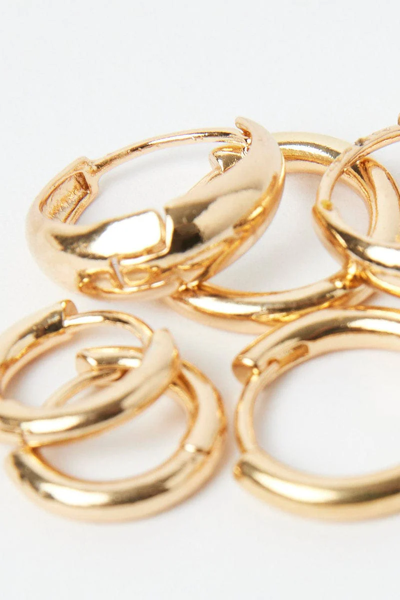 Gold 3 Pack Hoop Earrings