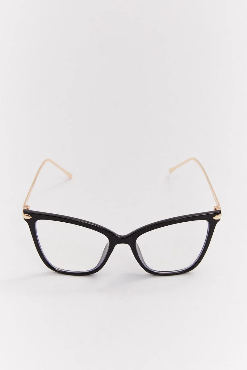 Black Animal Print Cat Eye Fashion Glasses