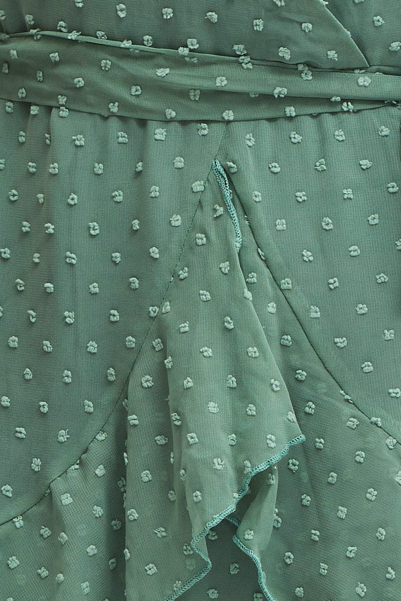 Green Skater Dress Long Sleeve Mini