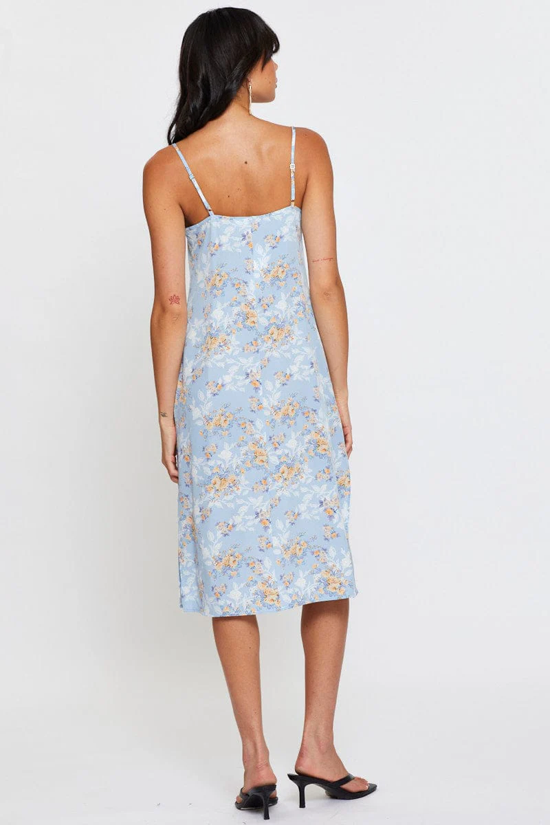 Print Midi Dress Sleeveless