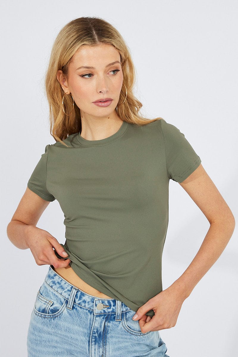 Green Supersoft Top Short Sleeve