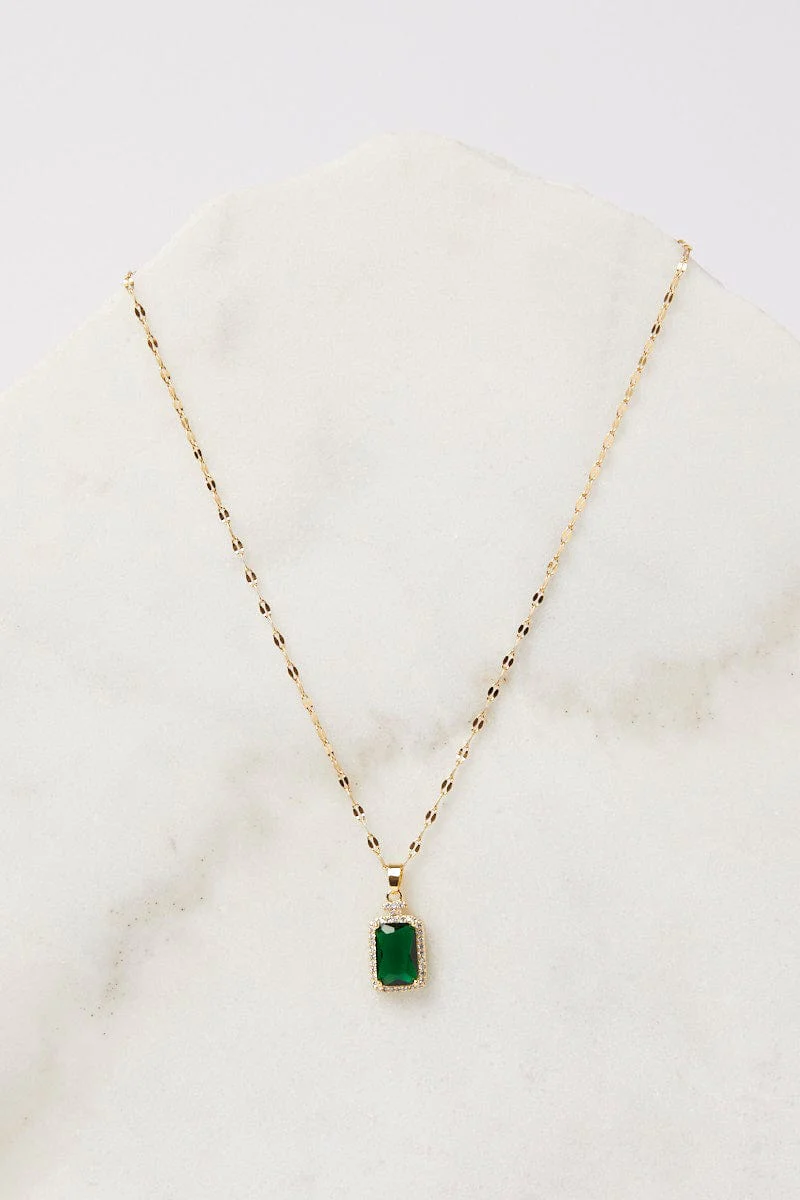Yellow Jewel Drop Necklace