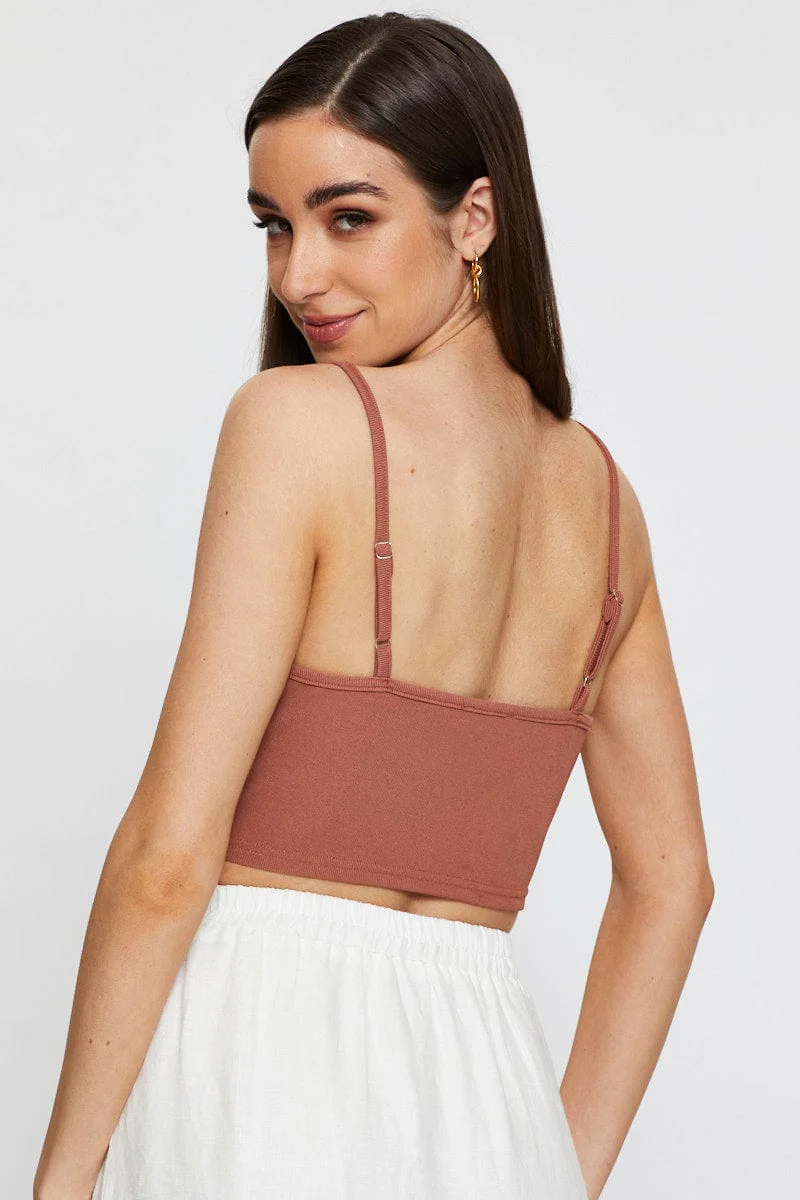 Brown Crop Top
