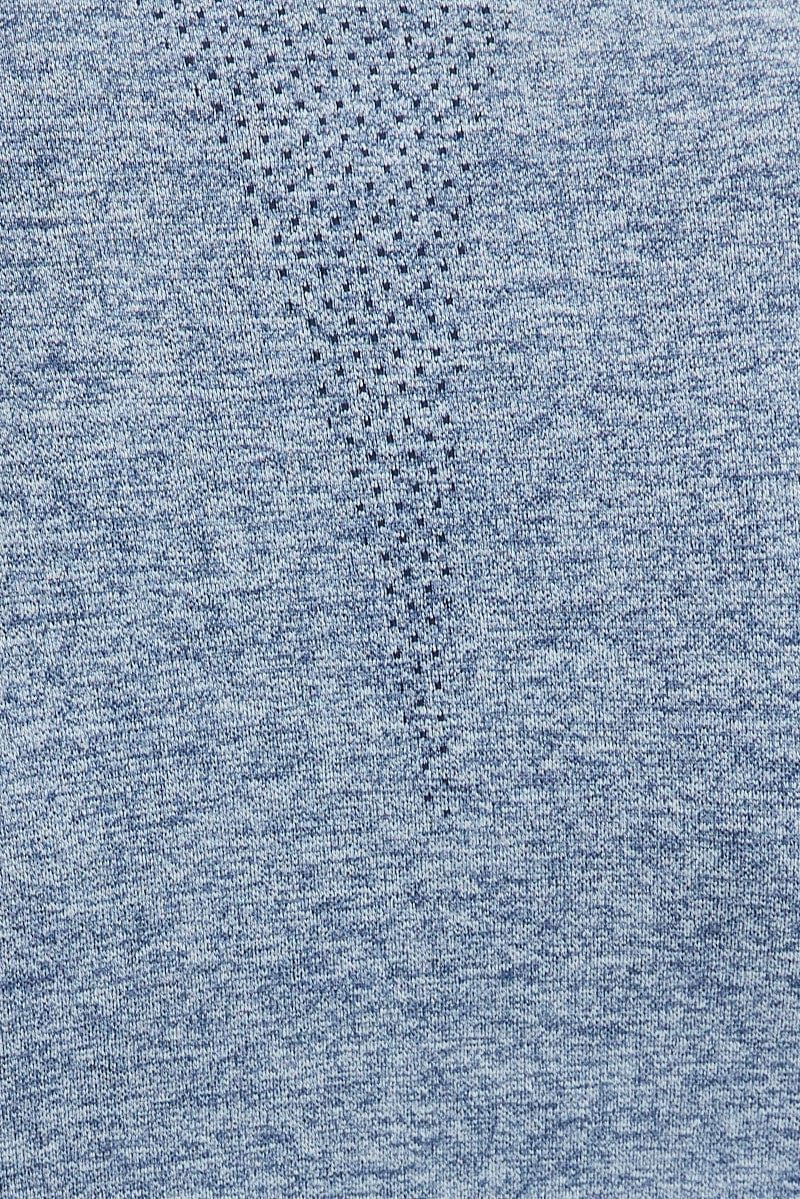 Blue Seamless Zip Up Top and Leggings Activewear Set