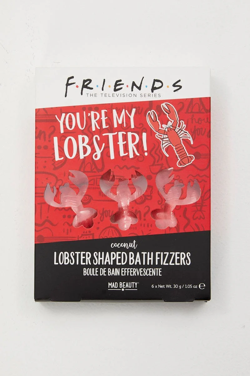 Pink 6 Piece Friends Lobster Bath Fizzers