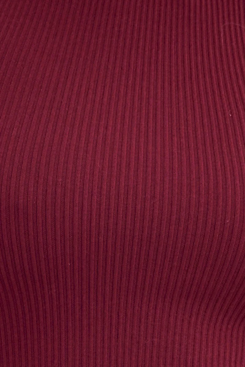 Red Tank Top Crew Neck Seamless