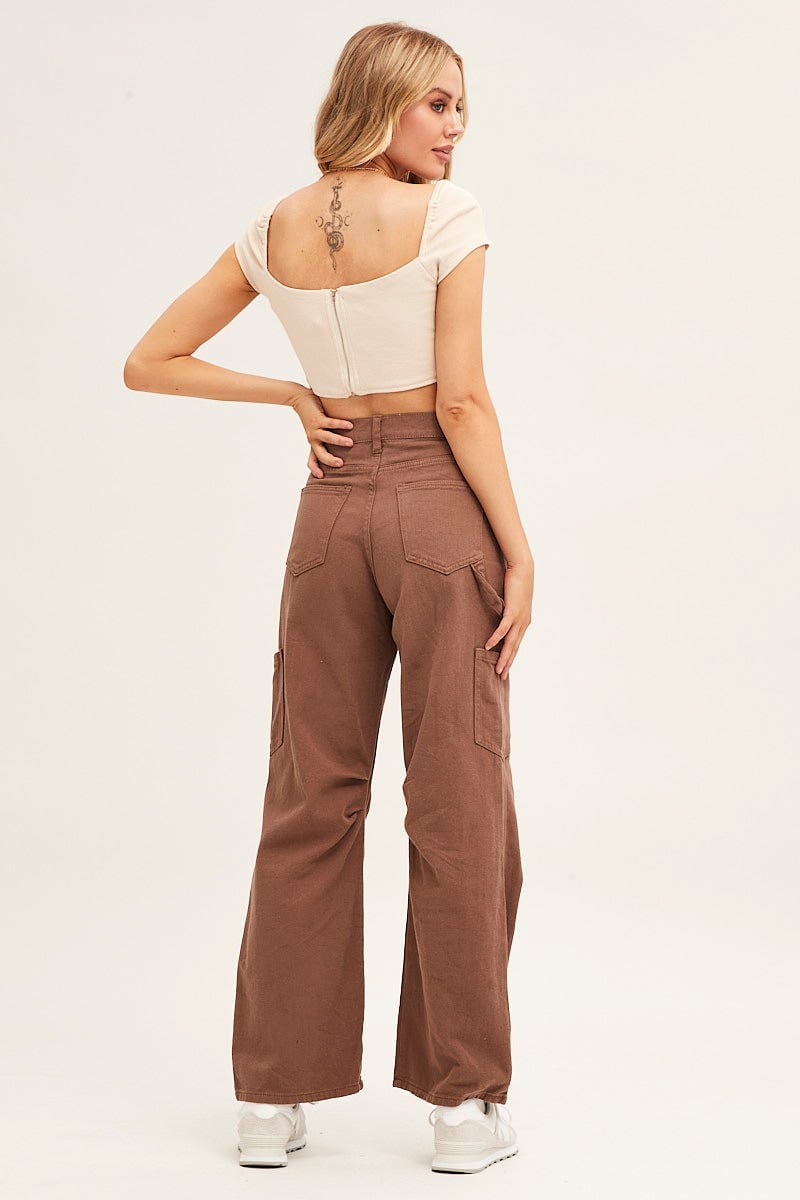 Brown Carpenter Jeans Cargo Pocket