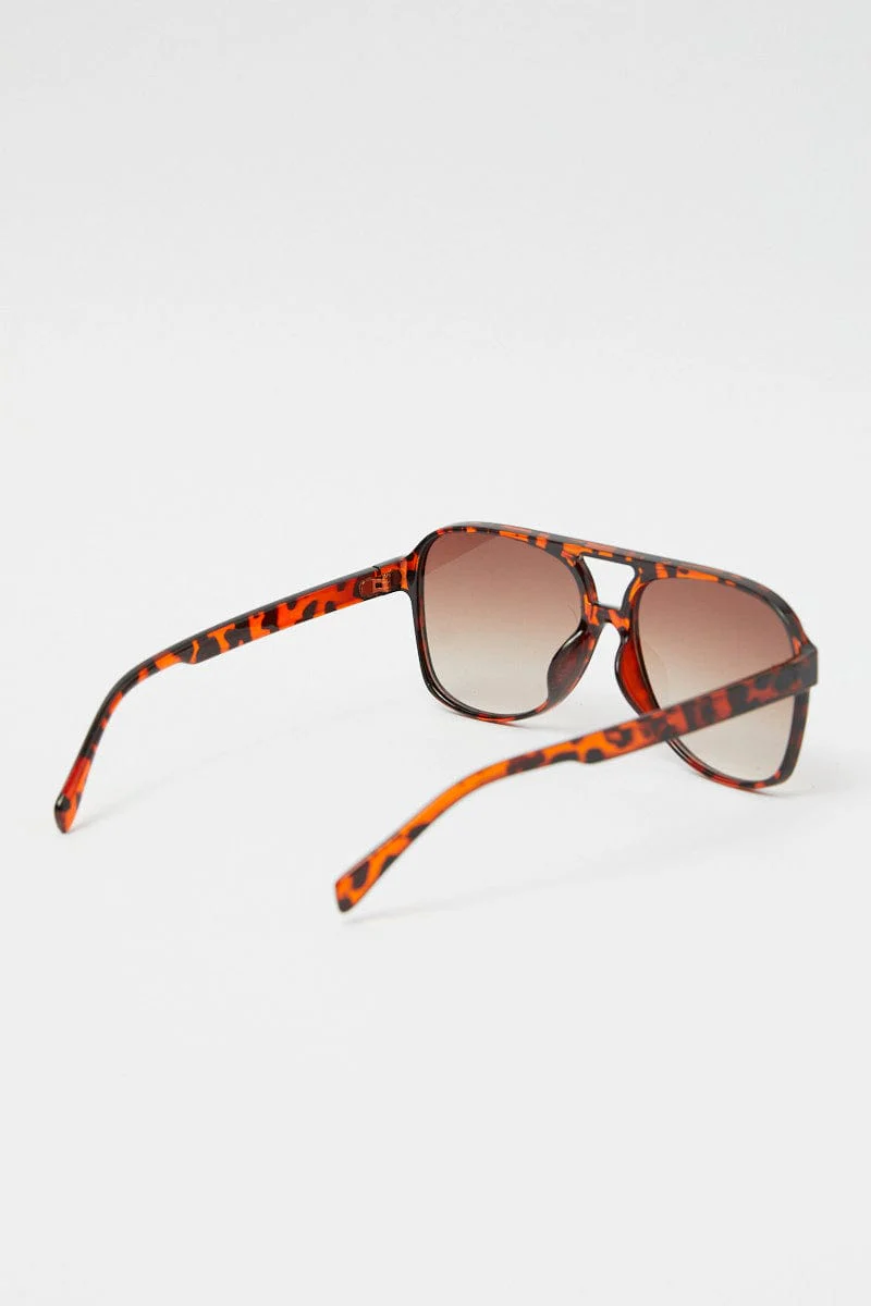 Brown Animal Print Fashion Sunglasses
