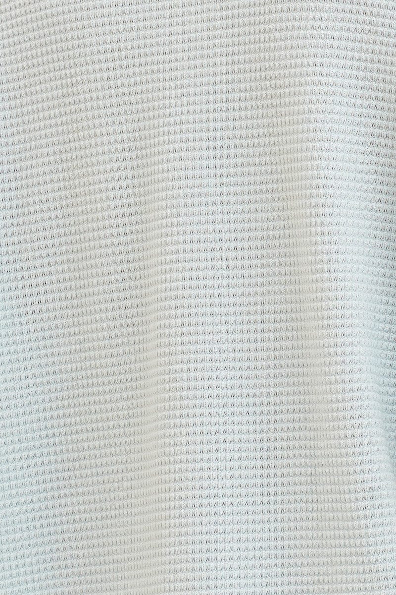 Blue Lounge T-Shirt Waffle Crew Neck Short Sleeve