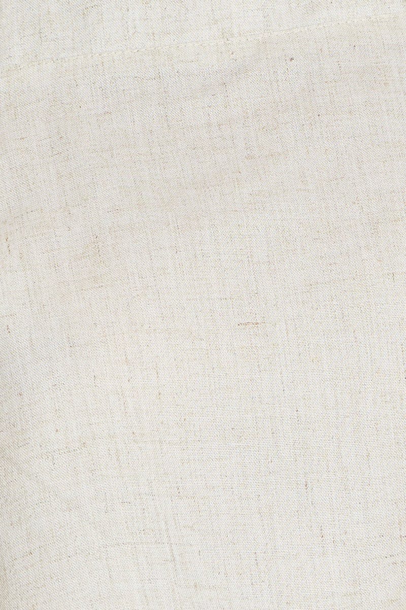 Beige Singlet Top Sleeveless Crop Linen