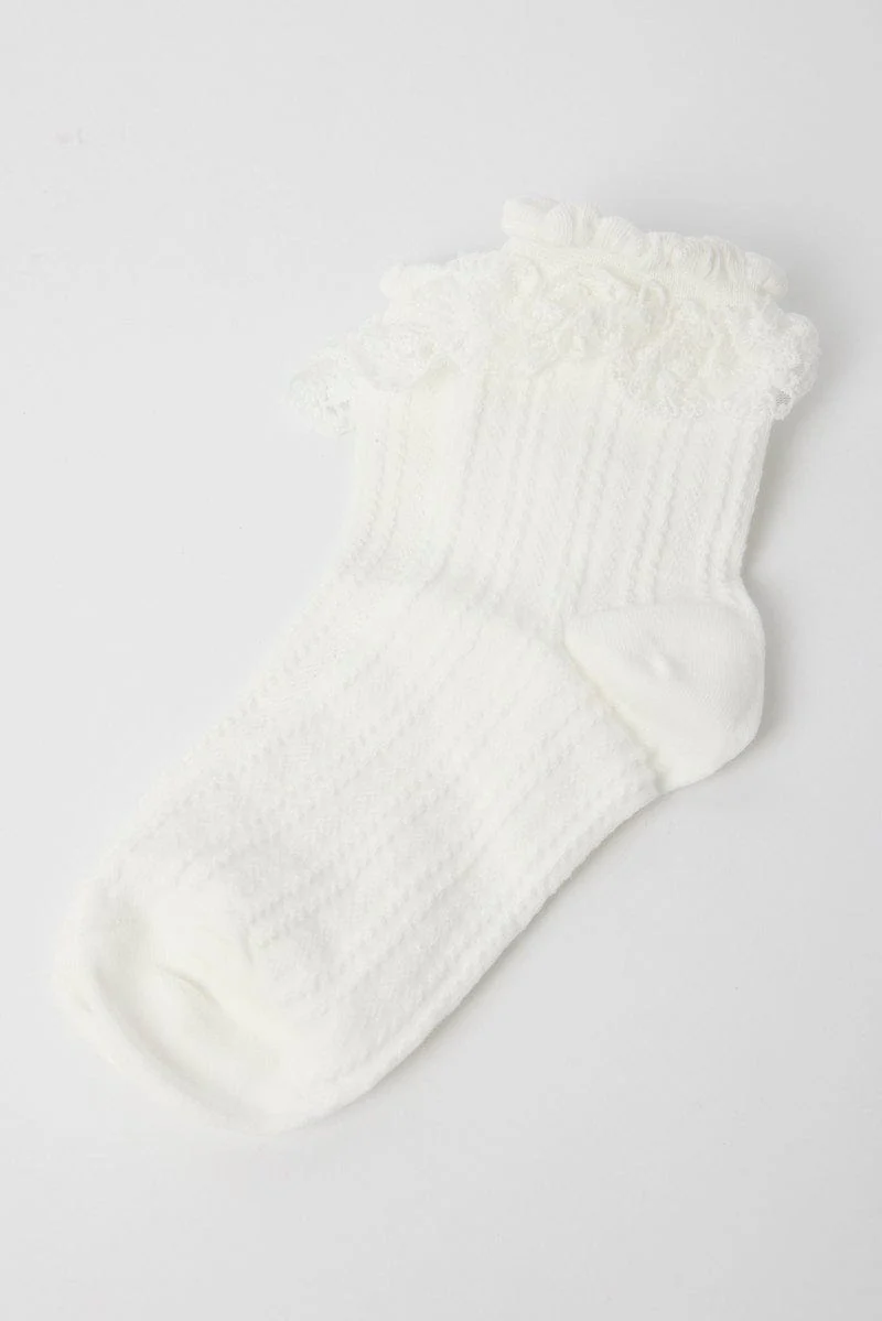 White Lace Frill Socks