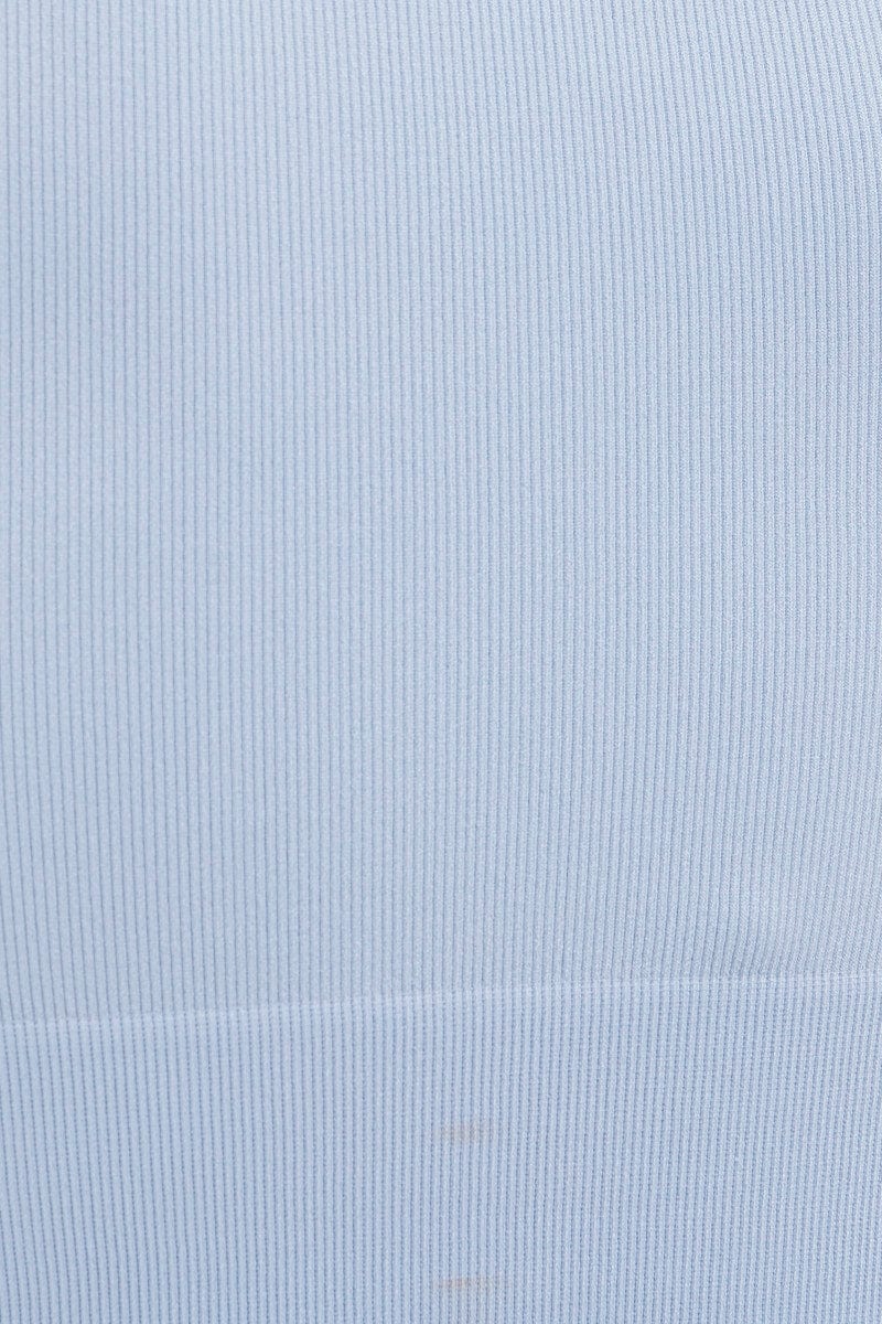 Blue T Shirt Short Sleeve Crew Neck Seamless