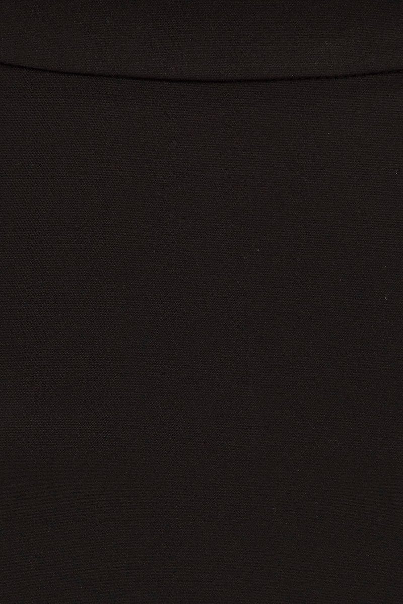 Black Mini Skirt High Rise Front Split