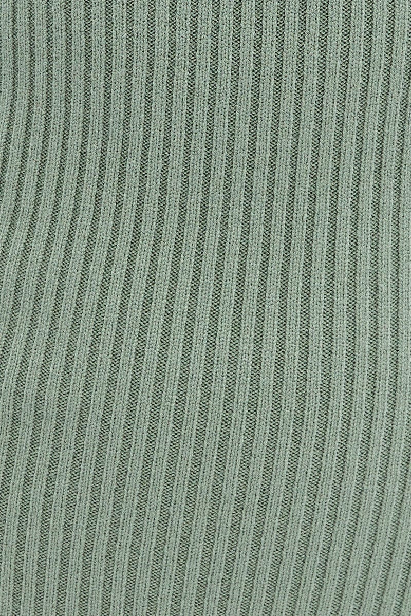 Green Midi Dress Long Sleeve Sweetheart Contrast Bind