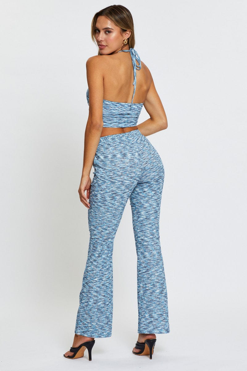 Multi Flare Pants Elastic Waist