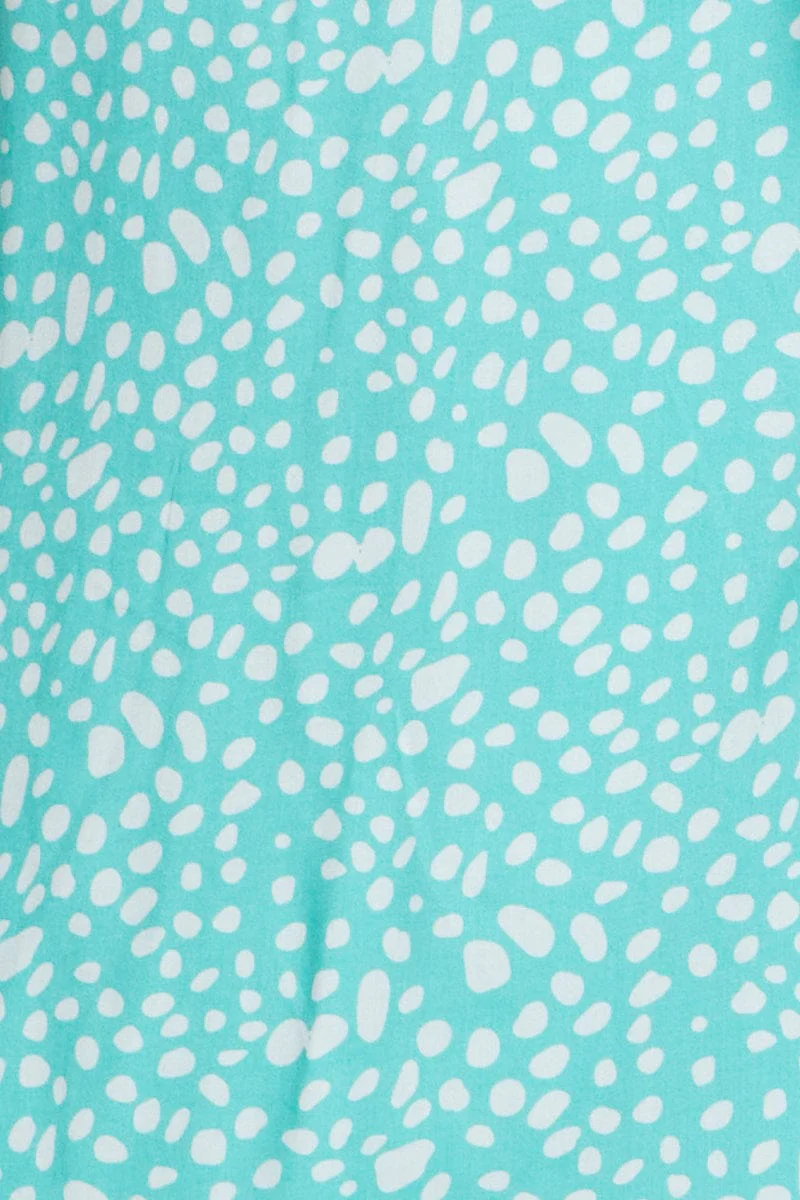 Geo Print Midi Dress Short Sleeve