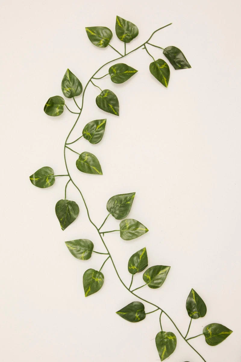 Green 12 Pcs Artificial Leaf Vine