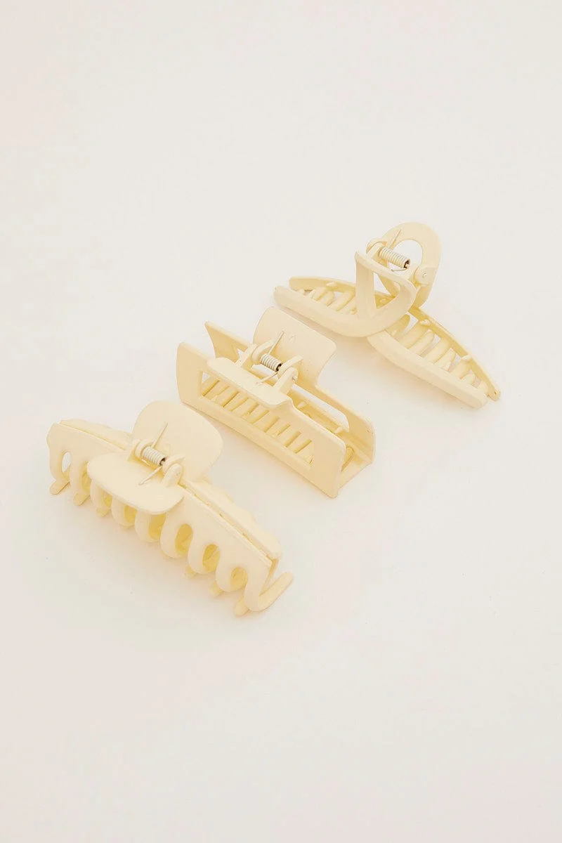 White Hair Claw Clip