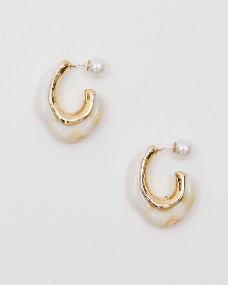 Red Chunky Acrylic Hoop Earrings