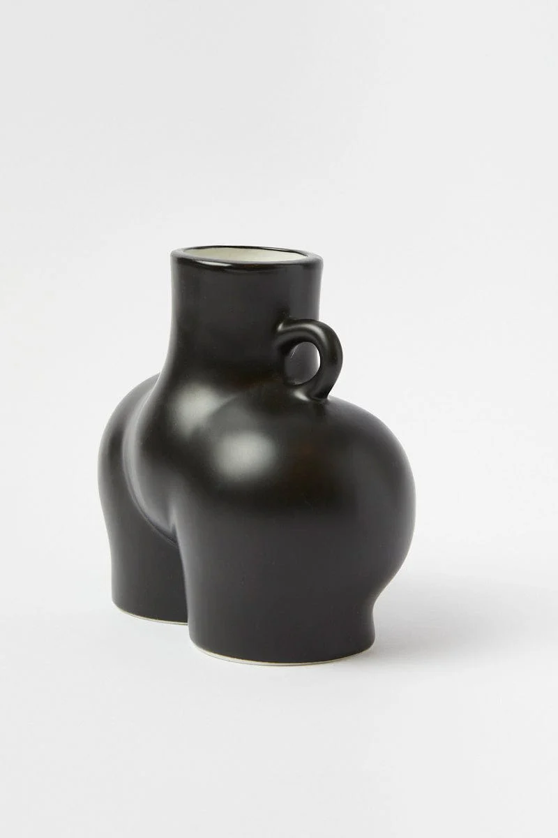 Black Ceramic Booty Vase