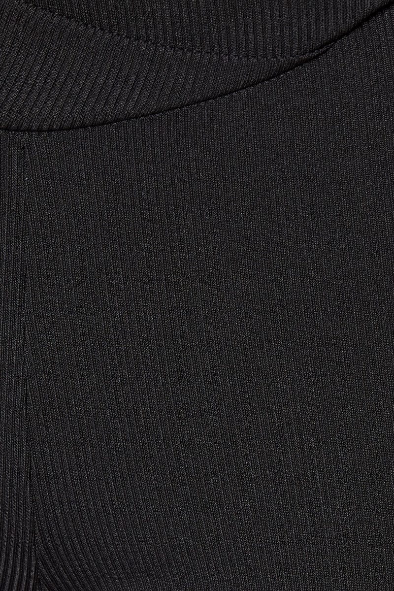 Black Biker Shorts High Rise Waist Tie