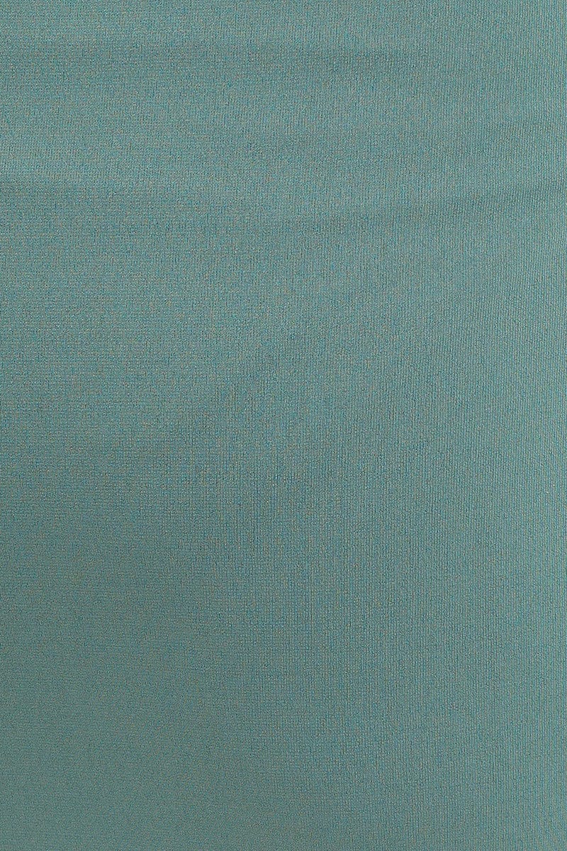 Green Front Split Midi Pencil Skirt Jersey