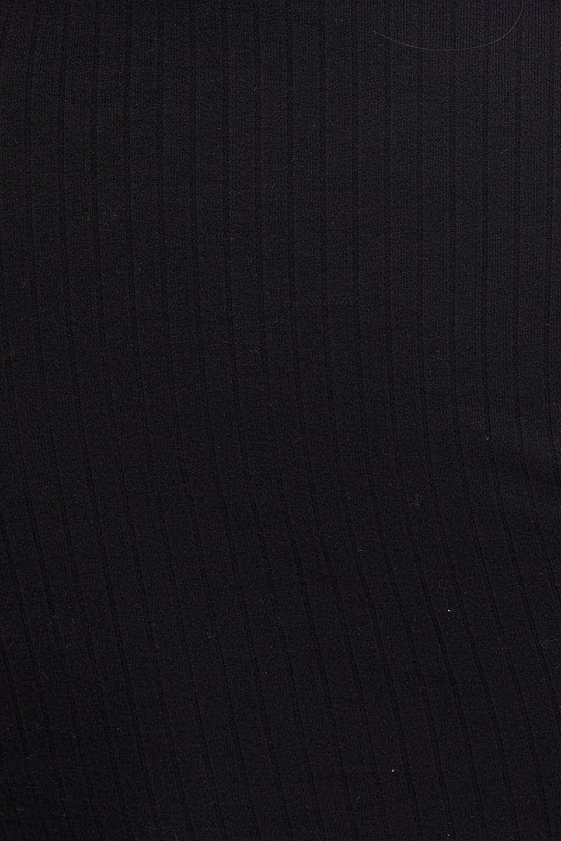 Black Crop Top Long Sleeve Bust Detail