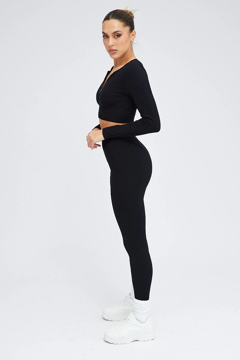 Black Leggings Seamless Activewear