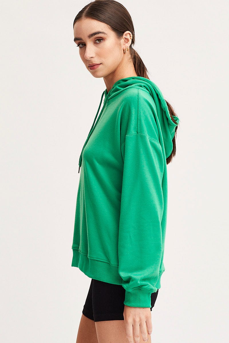 Green Hoodie Long Sleeve