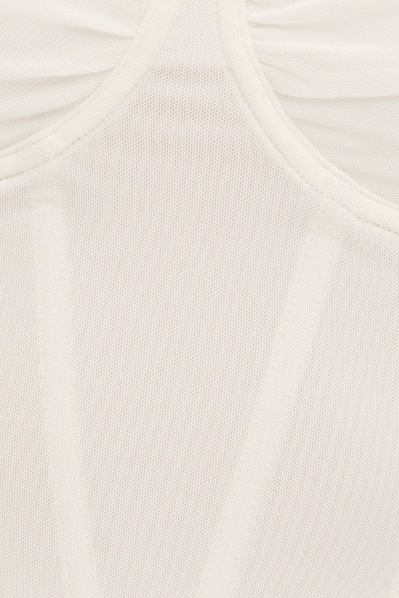White Ruched Corset Top