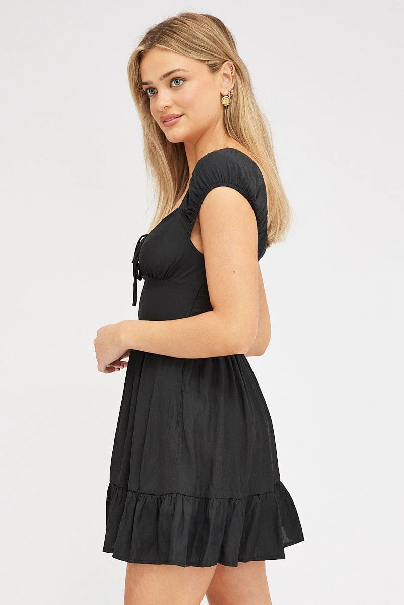 Black Fit And Flare Dress Mini