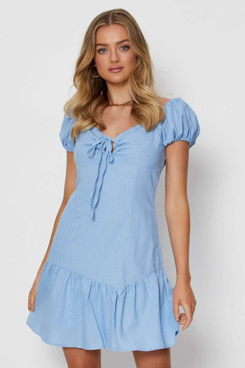 Blue Mini Dress Skater