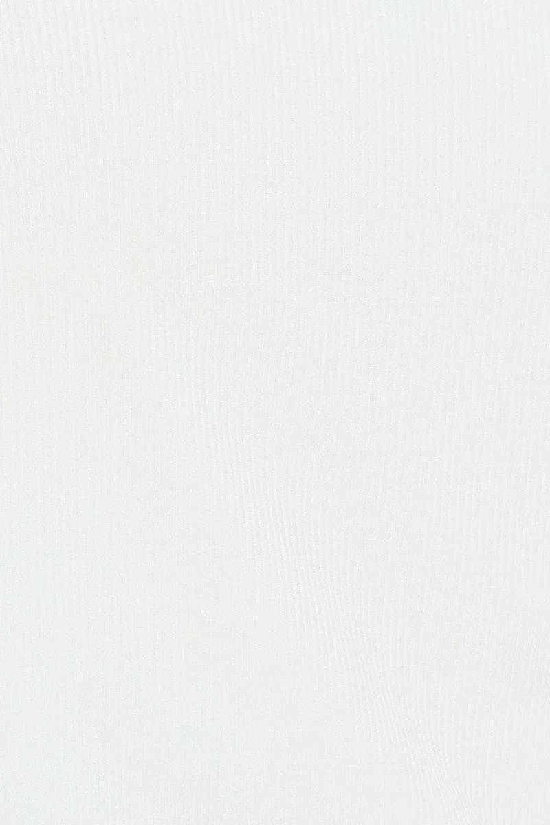 White Snap Button Off Shoulder Knit