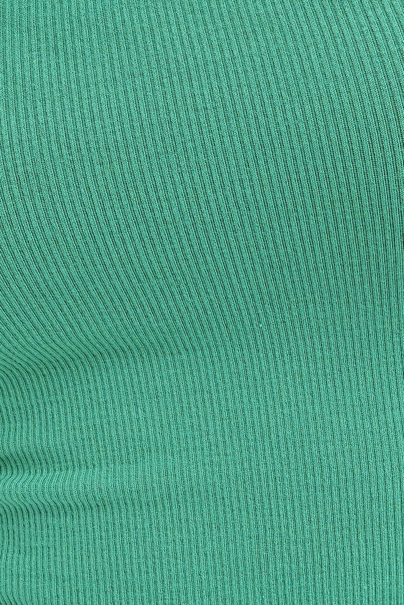 Green Singlet Top Round Neck