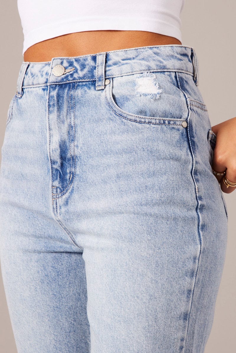 Denim Boyfriend Jean High Rise Ripped