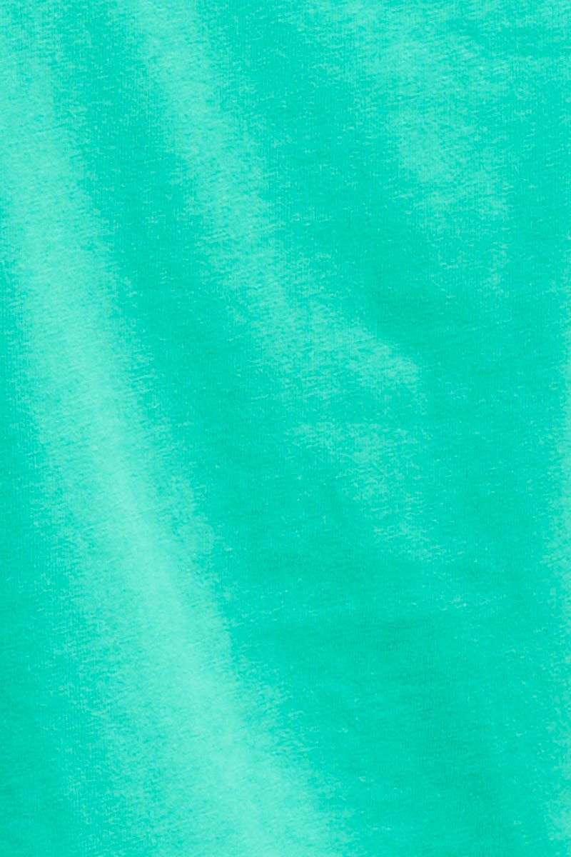 Green Jamie Cotton Jersey Crew Neck Cropped Tee