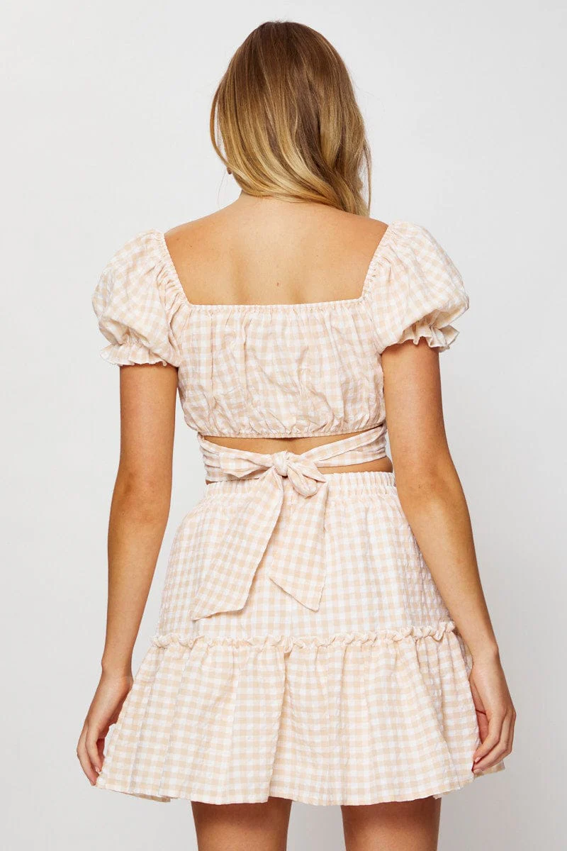 Check GinghamMini Skater Skirt