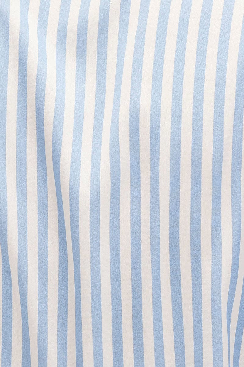 Stripe Satin Short Sleeve Top & Shorts Pj Set