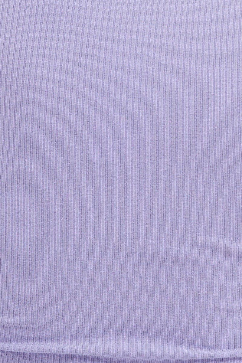 Purple Top Drawstring Wrap Neck