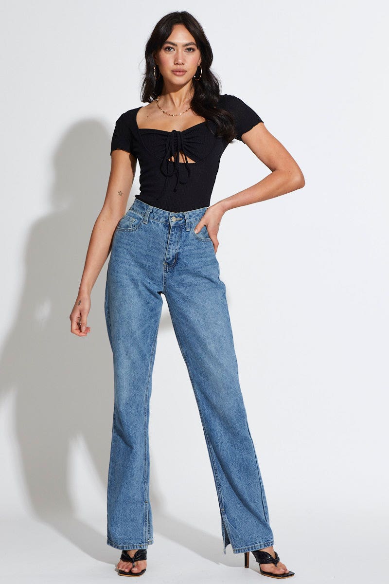 White Cut Out T Shirt Halter Neck