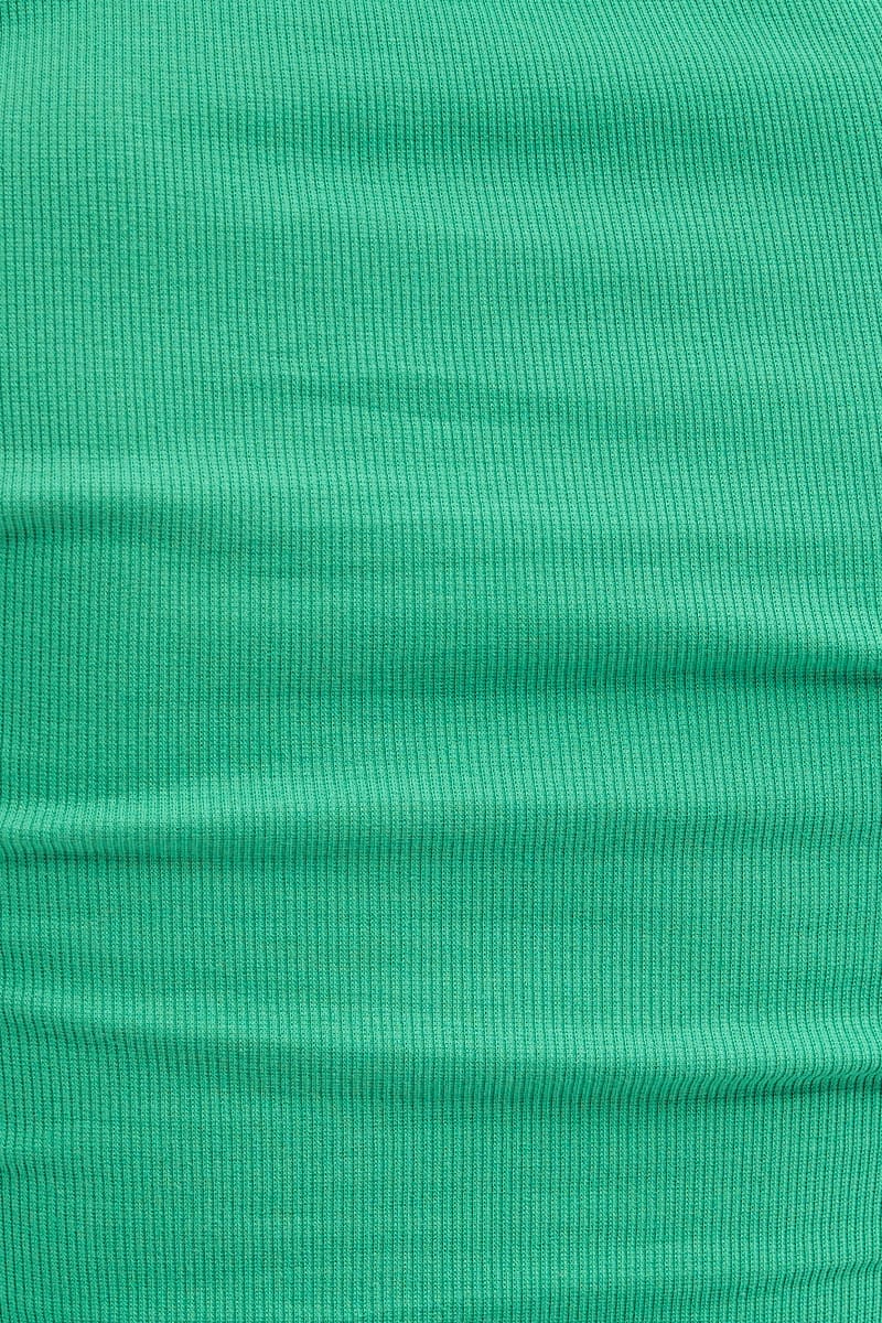 Green Top Short Sleeve Round Neck