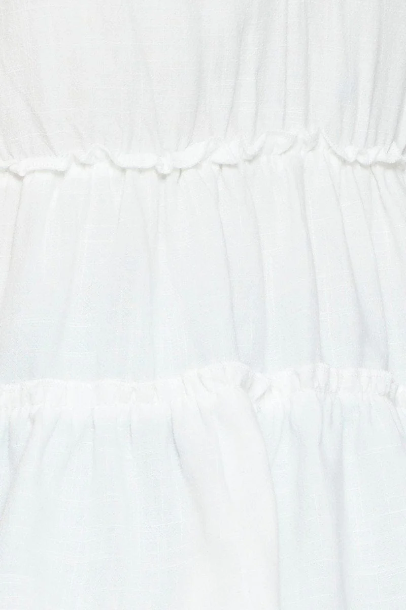 White Peplum Blouse Sleeveless V-Neck