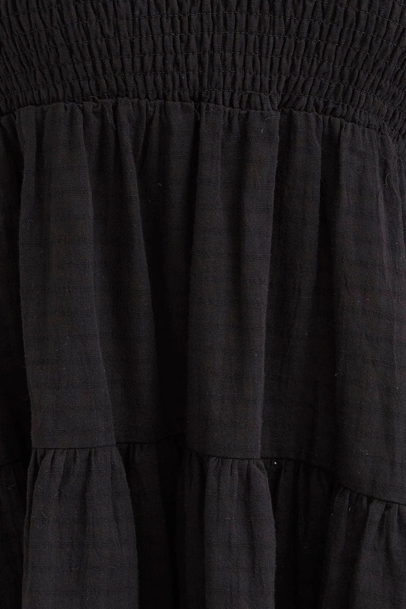 Black Mini Dress Round Neck