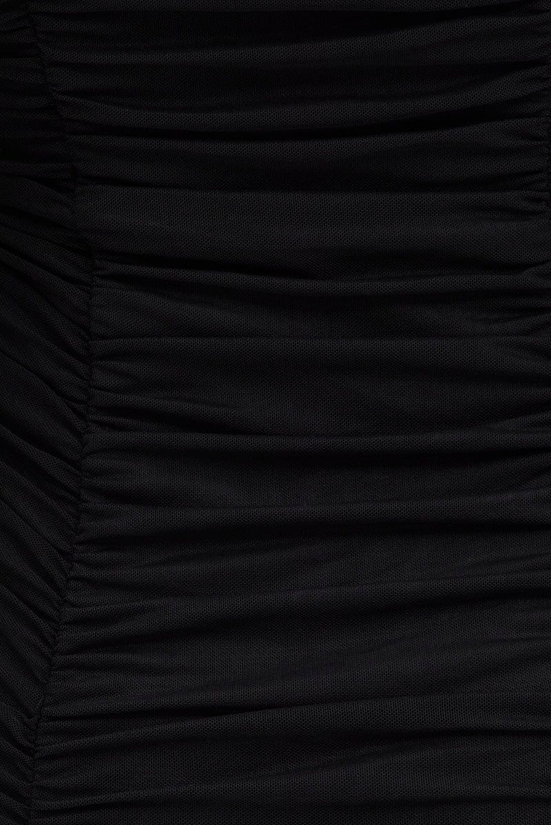 Black Ruched Mini Dress