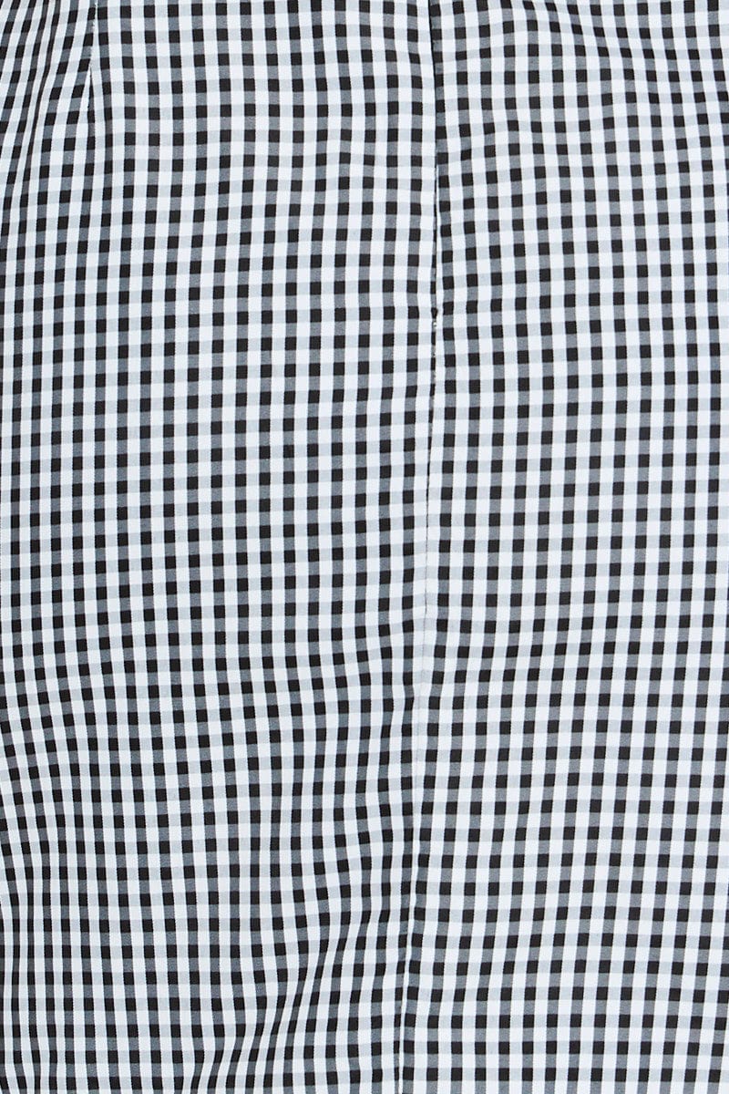 Check Gingham Off Shoulder Mini Dress