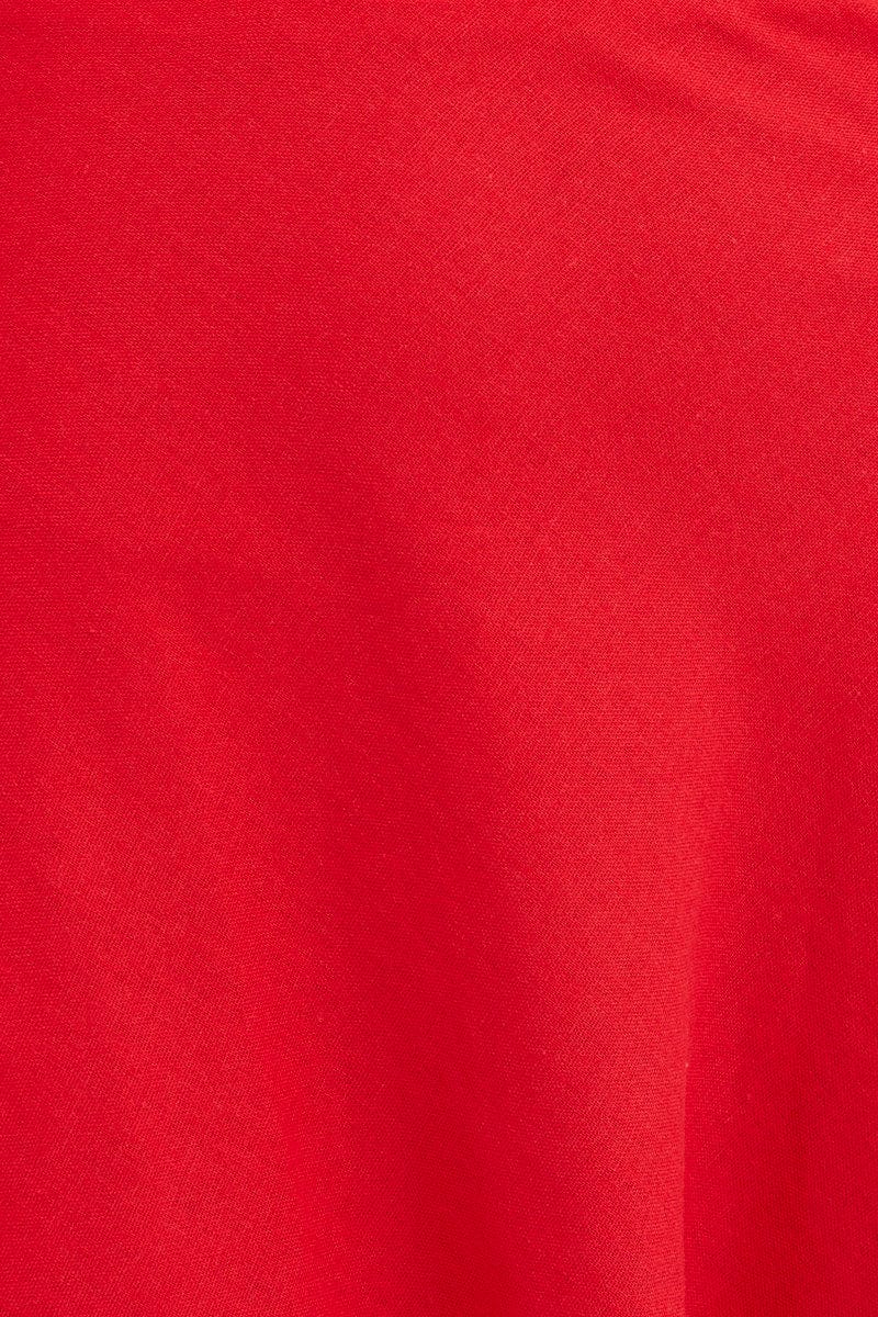 Red Bandeau Dress Sleeveless Midi Sweetheart