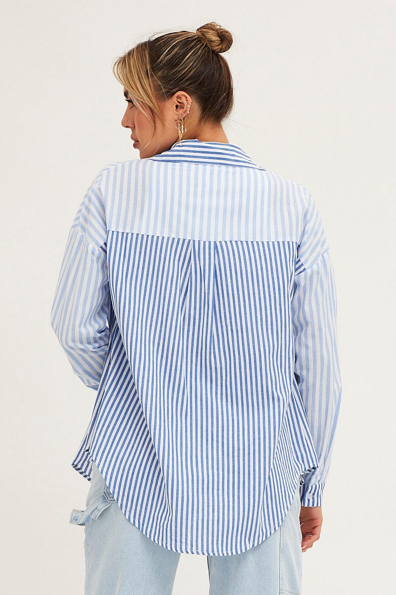Stripe Long Sleeve Stripe Button Up Shirt