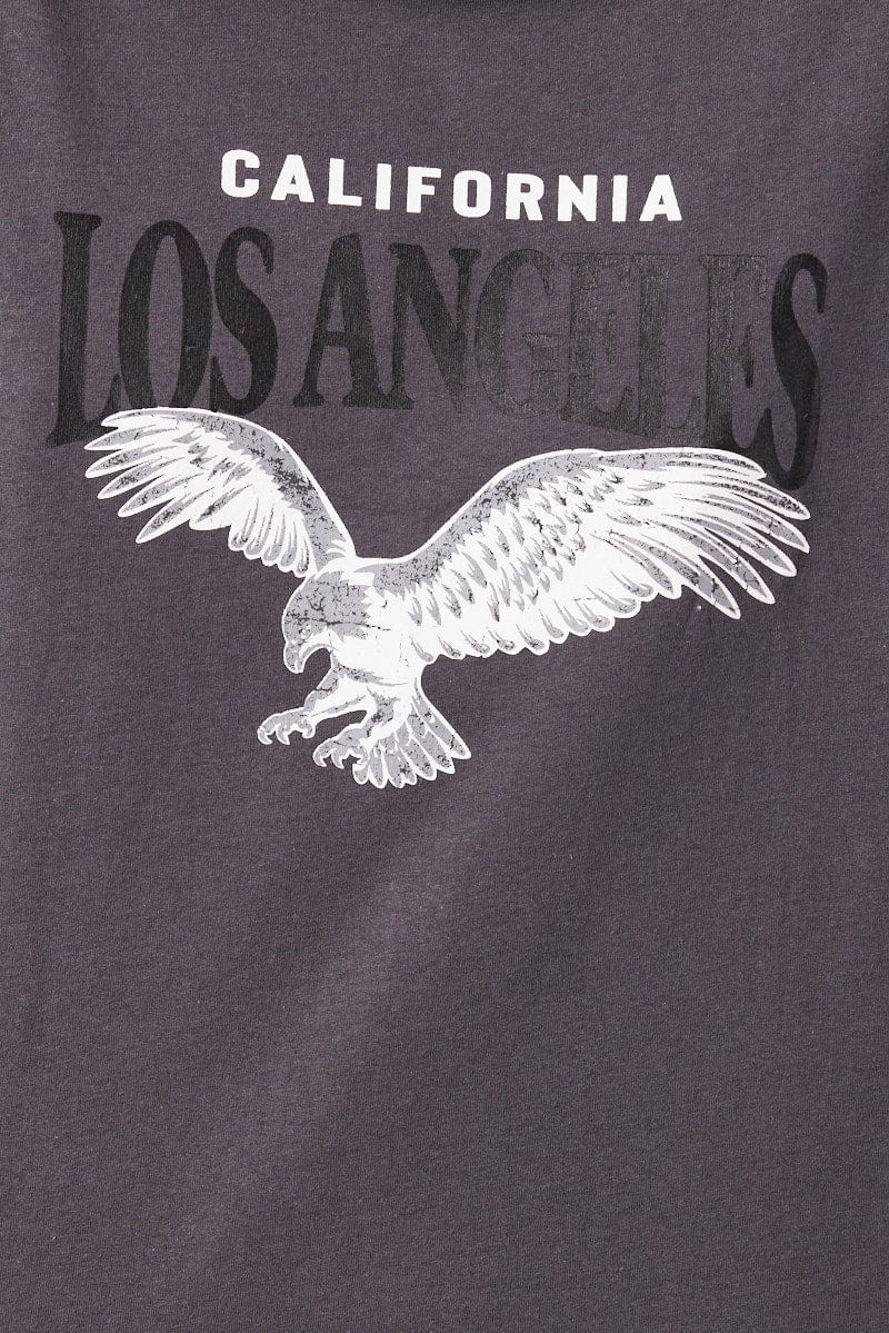 Grey Graphic Tee Short Sleeve