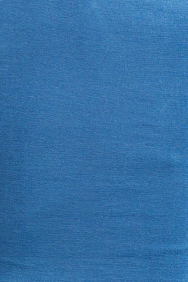 Blue Slinky Knot Front Top