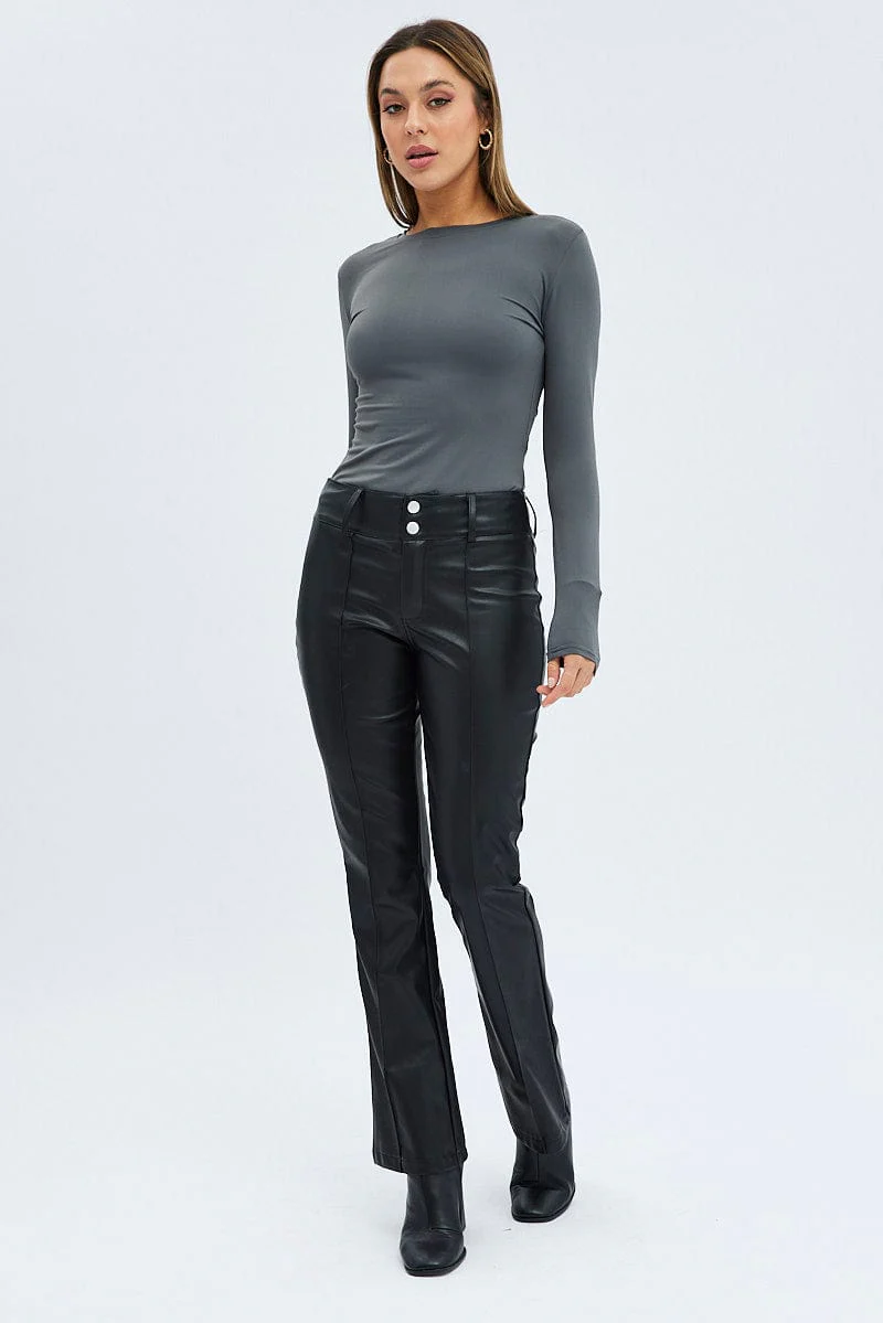 Grey Supersoft Top Long Sleeve Round Neck